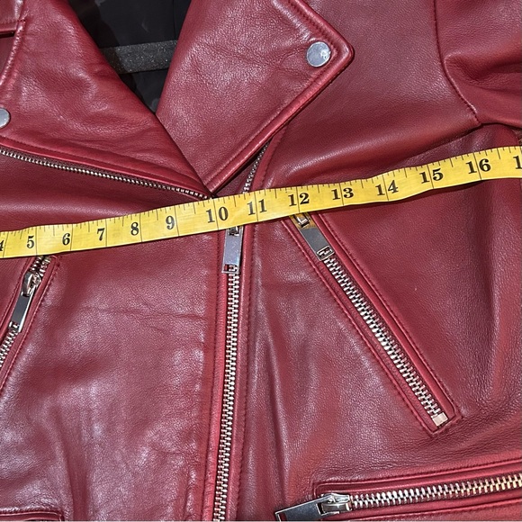 Red Leather Biker Jacket - Picture 10 of 10